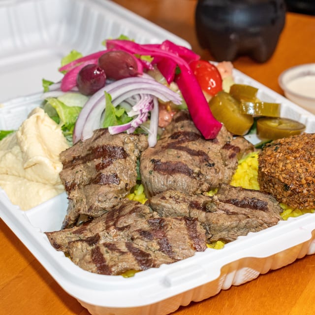Lamb Kabob Plate.